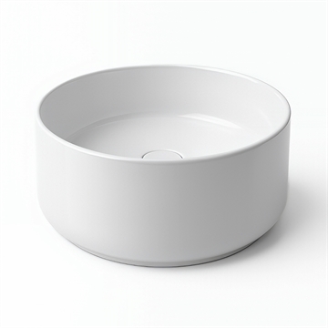 Håndvask Ø 45 cm mat hvid porcelæn